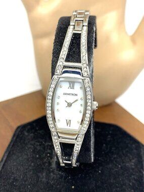 Armitron Women's Watch 75/3531 Quartz Mother of Pearl Dial Steel Tank 18mm